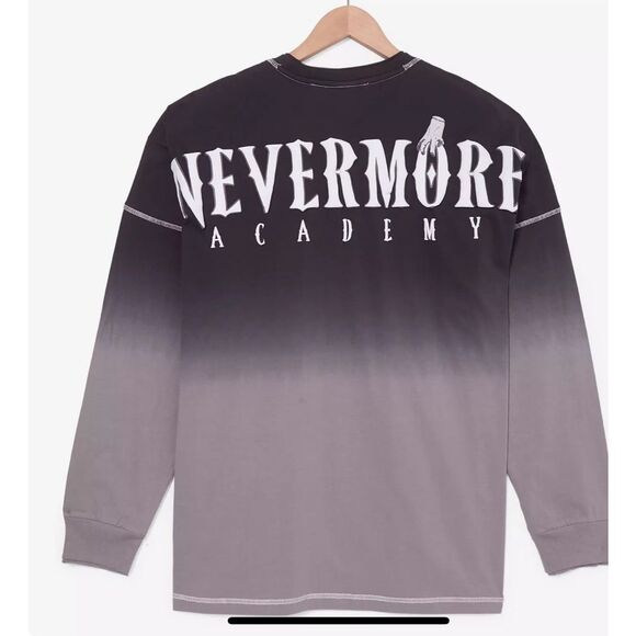 Wednesday Nevermore Academy Ombré Long Sleeve T-Shirt — BoxLunch Exclusive - Picture 1 of 5